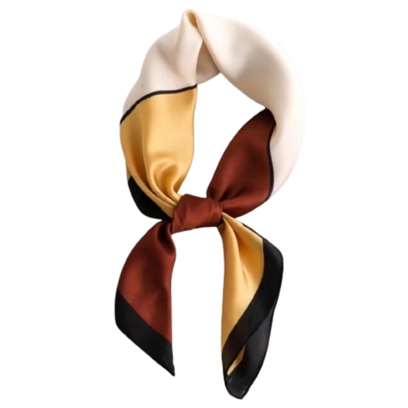 Women Silk Satin Scarf Square Neck Bandana - Picture 2 of 7